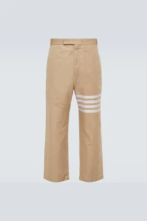 Thom Browne 4-Bar cropped cotton straight pants