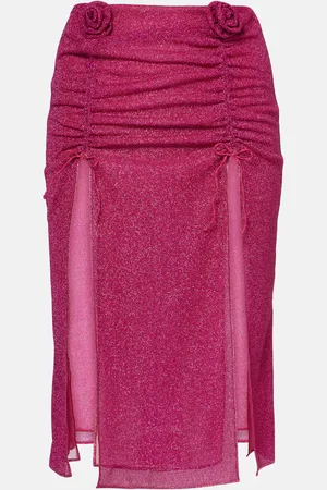 Oseree OsÃ©ree LumiÃ¨re Rose ruched midi skirt