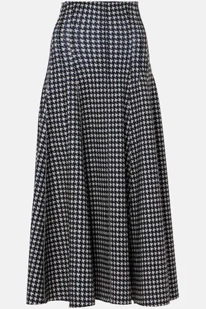 Norma Kamali Grace houndstooth maxi skirt