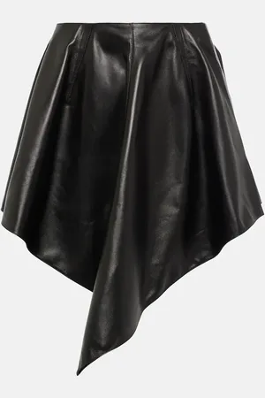 Alaïa AlaÃ¯a Asymmetric leather miniskirt