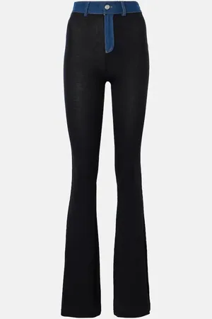 COPERNI Denim-trimmed high-rise flared pants