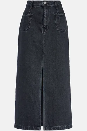 Frame Le Bardot denim midi skirt
