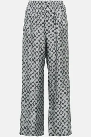 Gucci GG silk twill wide-leg pants