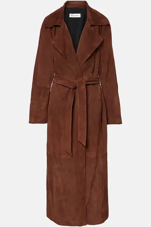 Nour Hammour Althea suede wrap coat