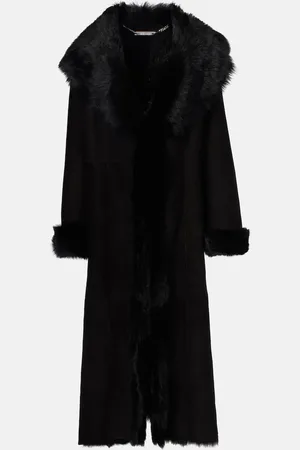Nour Hammour Marlene shearling-trimmed suede coat