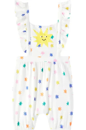 FÁBULA FÃ¡bula Baby ruffled printed cotton overalls
