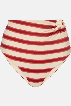 JOHANNA ORTIZ Striped high-rise bikini bottoms