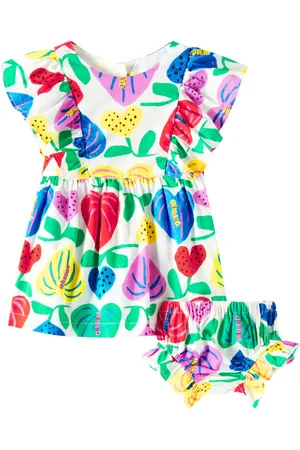 FÁBULA FÃ¡bula Baby printed cotton dress and bloomers set