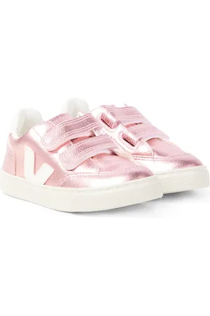 Veja V-12 metallic leather sneakers