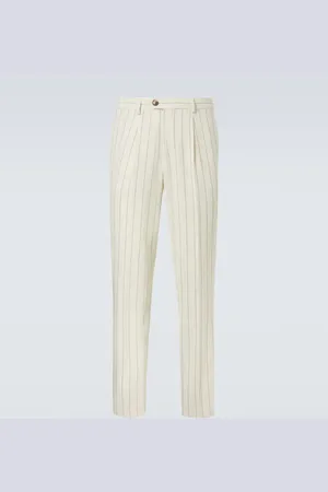 Brunello Cucinelli Pinstripe virgin wool tapered pants