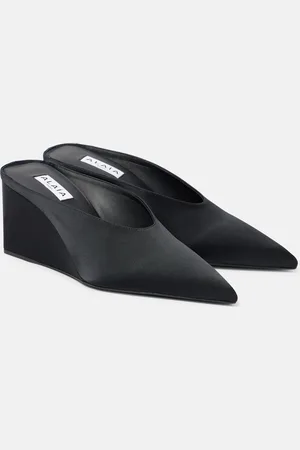 Alaïa AlaÃ¯a Cube 75 satin wedge mules