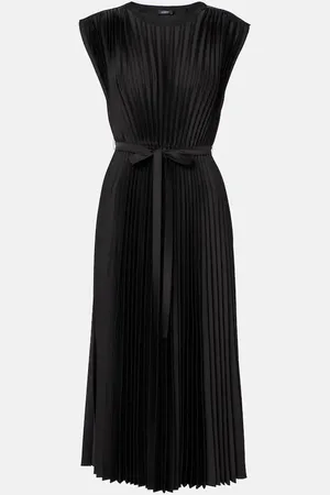 Joseph Volta belted plissÃ© satin midi dress