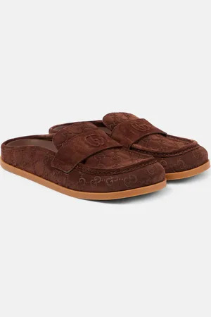 Gucci Double G GG suede mules