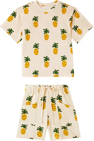 FÁBULA FÃ¡bula Printed cotton jersey T-shirt and shorts set