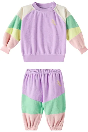 Bobo Choses Baby Lila terry sweatshirt and sweatpants set