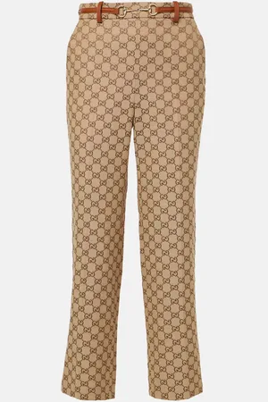 Gucci Horsebit GG Canvas cropped straight pants