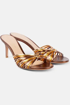 Gianvito Rossi Vyna 70 metallic leather mules
