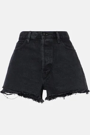 Frame Frayed denim shorts