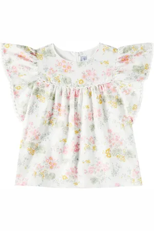 Tartine Et Chocolat Floral linen and cotton top