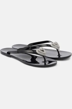 Mach & Mach Double Heart embellished thong sandals