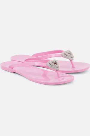Mach & Mach Double Heart embellished thong sandals