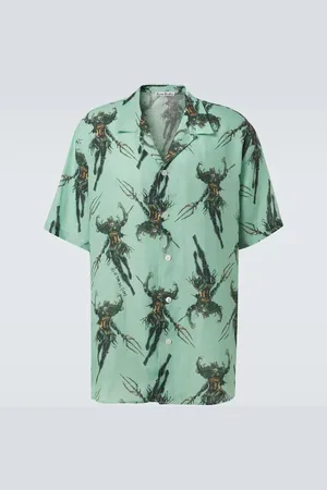 Acne Studios Printed linen bowling shirt