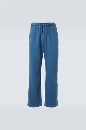 Frescobol Carioca Rocha herringbone cotton twill wide-leg pants