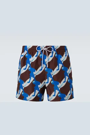 Gucci Printed poplin swim trunks