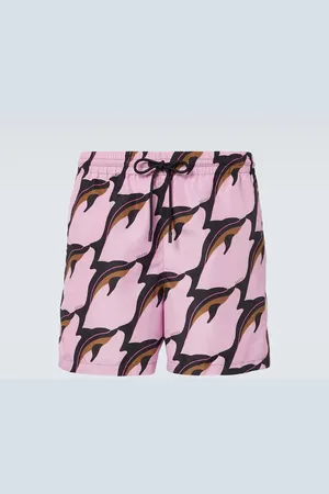 Gucci Printed poplin swim trunks