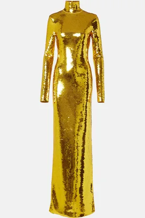 Bottega Veneta Sequined turtleneck gown