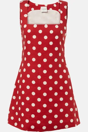 POSSE Alice polka-dot linen minidress