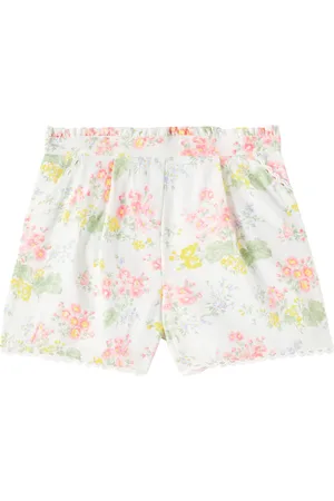 Tartine Et Chocolat Floral lace-trimmed linen and cotton shorts