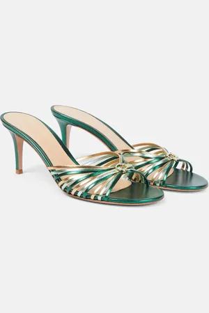 Gianvito Rossi Vyna 70 metallic leather mules