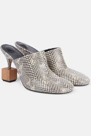 Jacquemus Bisou 90 snake-effect leather mules