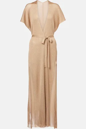 Max Mara Zarelia fringed lamÃ© kaftan