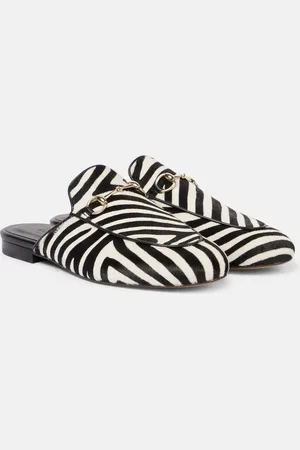 Gucci Horsebit zebra-print calf hair mules