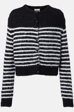 Khaite Jules striped silk and cashmere cardigan