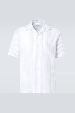 Alexander McQueen Striped cotton bowling shirt
