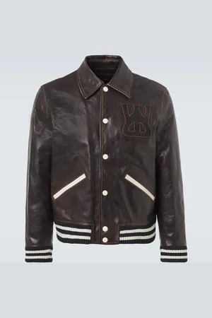 WALES BONNER Prince leather varsity jacket