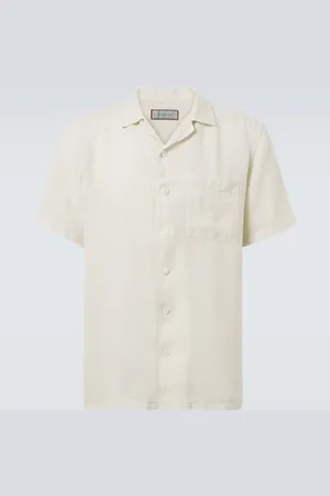 CANALI Linen bowling shirt