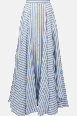 Ralph Lauren Shamus striped linen maxi skirt