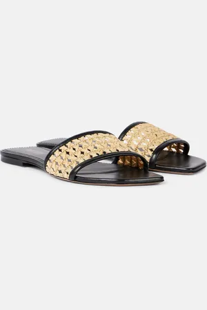 PARIS TEXAS Ava 50 leather-trimmed mules