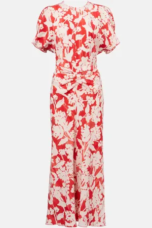 Victoria Beckham Floral gathered midi dress