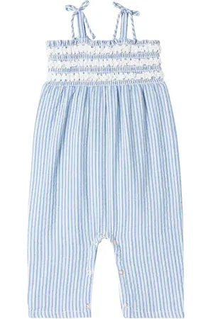Louise Misha Baby Morli striped cotton jumpsuit