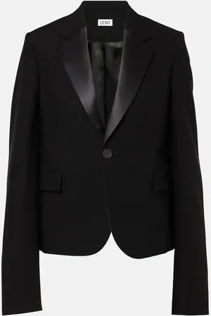 Loewe Satin-trimmed wool blazer