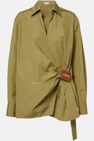 Loewe Draped cotton poplin shirt