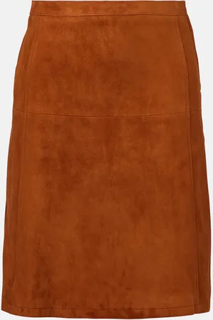 VERSACE Suede midi skirt