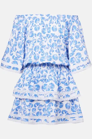 Melissa Odabash Micha printed tiered minidress