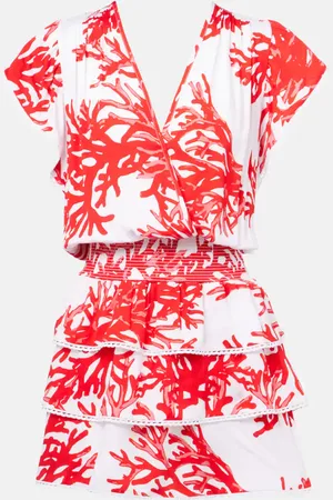 Melissa Odabash Jess printed tiered minidress