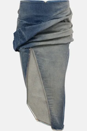Rick Owens DRKSHDW faded gathered miniskirt